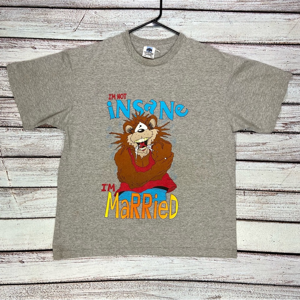 Vintage Kingstree Classic T-Shirt Mens Large I’m Not Insane I’m Married Graphic